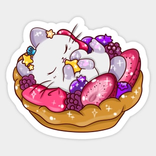 fruit and cat pie Sticker